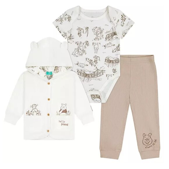 Winne The Pooh Character Baby 3-Piece Layette Set - Picture 1 of 4